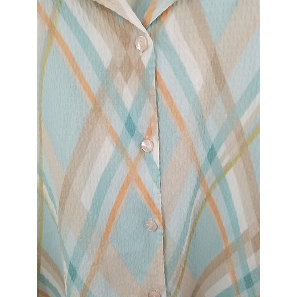 Alfred Dunner Womens Shirt Sleeve Shirt 18 Button Up‎ See Through Sheer - Picture 6 of 6